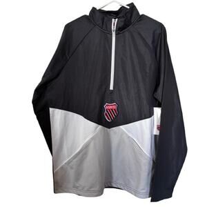 NWT Men’s K-Swiss 1/2 Zip Pullover Stripes Track Jacket L